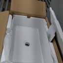 Kichae Rectangular Vessel Sink - 21" x 13" Modern Bathroom Vessel Sink White Porcelain Ceramic Rectangle Above Counter Vessel Vanity Sink Art Basin