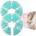 2 x Breast Treatment Ice Pack Hot Cold Breast Pad, Nursing Pain, Mastitis, Swelling, Essential for Breastfeeding New Mothers, 2 Pack,Blue,M