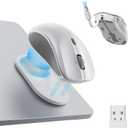 ESR MagMouse Snap-to-Carry Bluetooth Mouse, Rechargeable Wireless Mouse for Laptop with Built-in Charging Cable, Reusable Adhesive Holder, BT 5.0 + 2.4 GHz Connectivity, Silent, Ergonomic, White