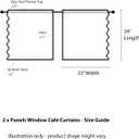 Short Lace Curtains 24 Inch Length 2 Panels Shabby Chic Wavy Stripes Ruffled Romantic Kitchen Window Curtains Over Sink, Rod Pocket Privacy Embroidered Scalloped Sheer Cafe Curtain, 22x24 Inch, White