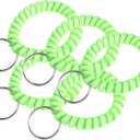 Lucky Line 2 Diameter Spiral Wrist Coil with Steel Key Ring, Flexible Wrist Band Key Chain Bracelet, Stretches to 12, Glow-in-the-Dark, 5 Pack (4101605)
