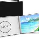 Dunwell 11x17 Portfolio Binder (Black, Horizontal), Presentation Book with 24 Pockets, Large 11 x 17 Art Portfolio Folder, Acid-Free Poly Cover and Sleeves
