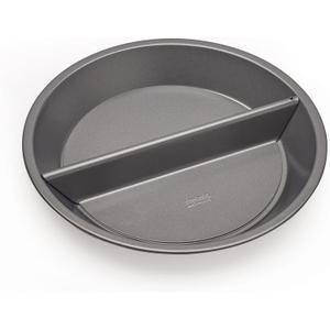 Chicago Metallic Professional Non-Stick Split Decision Pie Pan, Create either a traditional full-sized pie, 1 half pie, or 2 halves with the use of a divider 9-Inch, Gray Chicago Metallic Professional Non-Stick Split Decision Pie Pan, Create either a traditional full-sized pie, 1 half pie, or 2 halves with the use of a divider 9-Inch, Gray