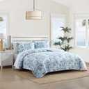 Tommy Bahama - King Quilt Set, Luxurious Bedding with Matching Shams, Coastal Inspired Room Essentials (Aubrey Blue, King)