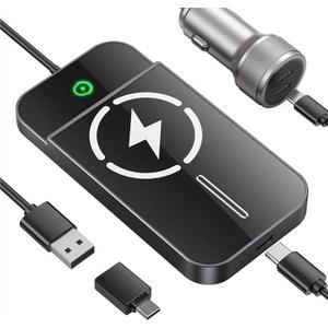 Wireless CarPlay Adapter with Magnetic 15W Fast Charging for iPhone 17/16/15/14/13/12 Series Wired to Wireless CarPlay Converter, Seamless Auto-Reconnect Plug & Play