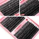 Eyelash Extension Kit 320PCS Lash Clusters 50D+60D D Curl, Individual Lashes 9-16mm with Thin Band, Includes Lash Bond and Seal, Remover, Tweezers, and Liquid Eyeliner for DIY Lash Extensions at Home