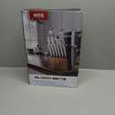 Knife Set, Emojoy 18-Pieces Kitchen Knife Set With Wooden Block, German Stainless Steel Knife Block Set With Built-In Sharpener, Professional Sharp Knives Set for Kitchen,White