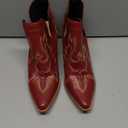 SelRoys Cowboy Boots for Women Cowgirl Ankle Western Embroidered Stitched Pointed Toe Cutout Chunky Heels Short Booties Red Brown Black US5-11 (9)