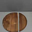 Round Wood Tray, Acacia Wooden Decorative Serving Tray for Coffee Table and Home Decor, Wooden Appetizer Charcuterie Board for Kitchen Countertop (13.8 inch)