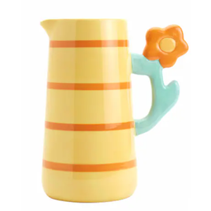 Tabletops Unlimited Cup of Happy Orange Daisy Pitcher