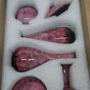 Mowtanco Pink Ceramic Bud Vases, Set of 6 Small Glazed Pottery Vases for Floral Arrangements, Decorative Rustic Vases for Modern Farmhouse Home Decor, Living Room, Dining Table Centerpieces