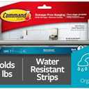 Command Hand Towel Bar Satin Nickel with 4 Water Resistant Command Strips, 9" Hand Towel Holder, Holds up to 3 lb, Great for Bathroom Décor on the Wall, Inside the Cabinet, or in the Shower