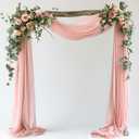 Wokceer Wedding Arch Draping Fabric 28.7" x 20FT - Blush Sheer Backdrop for Wedding Ceremony, Birthday Party, Bridal Shower Decoration (1 Panel)
