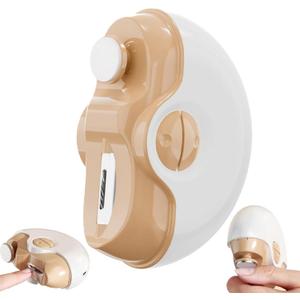 Electric Nail Clipper, 2 in 1 Electric Polishing Automatic Nail Clippers, 2 Speed Fingernail Clippers Nail File, USB Rechargeable Safety Nail Trimmer for Adults (Yellow)