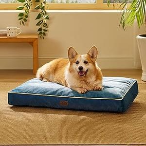  Bedsure Comfy Pet, Color: Navy Blue, Foam cushion white 28"x22"
