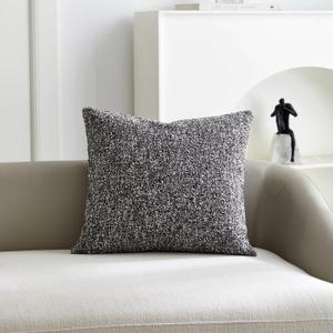 Textured Decorative Throw Pillow Covers 20"*20" Luxury Accent Pillow Cases Soft Boucle Couch Cushion Case for Sofa Living Room Bedroom,1PC,Grayish Brown (20" x 20" (Pack of 1))
