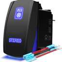 3 x MICTUNING LS083601JL Laser Stereo Rocker Switch Kit, On/Off LED Light, 20A 12V, Blue