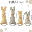 4 Pieces Easter Rustic Bunnies, Farmhouse Easter Decor Bunny Stuffed Fabric Rabbit Spring Decor for Easter Home Desk Counter Tiered Tray Basket Bowl Fillers Rabbit Collections