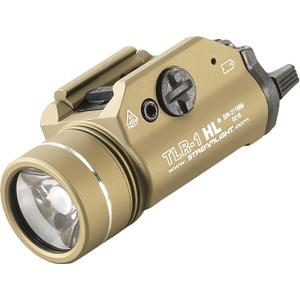 Streamlight 69266 TLR-1 HL 1000-Lumen 20000-Candela Rail-Mounted Tactical Weapon Light with Specific Compatibility Rail Locating Keys, Flat Dark Earth