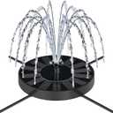 Solar Fountain Pump with Spray Height Adjustment, Upgrade Glass Solar Bird Bath Fountains with 6 Nozzles, Outdoor Solar Water Fountain Pump for Bird Bath, Garden, Pool, Pond