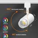 Zoomable J Type Track Lighting Heads Dimmable Track Light Heads LED Track Lighting Fixtures Ceiling Spot Light, J Style Track Heads for J Type Rails - White CRI90 12W 4 Pack 3000K
