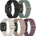 ViCRiOR Stretchy Nylon Watch Bands Compatible with Garmin Vivoactive 5/ Venu Sq/Venu Sq 2, Soft Elastic Fabric Replacement Sport Loop Straps for Garmin Venu 2 Plus/Forerunner 55/165 Women Men