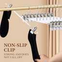 14Inch 50PACK Pants Hangers with Clips Adjustable Skirt Hangers for Women White Metal Non-Slip Trousers Hanger Heavy Duty Space Saving Clothes Hanger for Shorts,Jeans