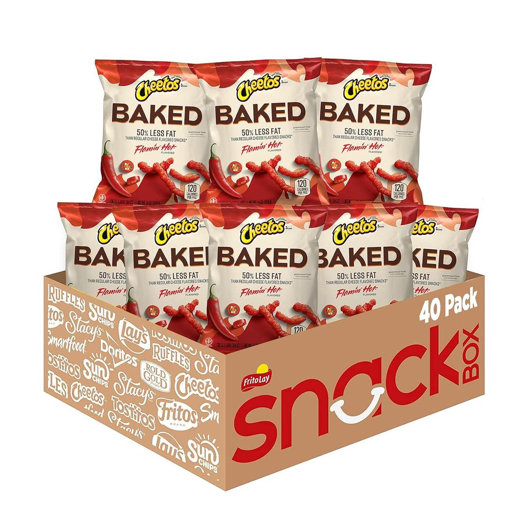 Baked, Cheetos Crunchy Flamin' Hot, 0.875 Ounce (Pack of 40)