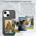 Smart Ink Phone Case,Compatible with iPhone 14 Promax,Custom Image Display AI Cell Phone Case,Electronic Ink Phone Case,Anti-Drop Silicone DIY Phone Case,Gray