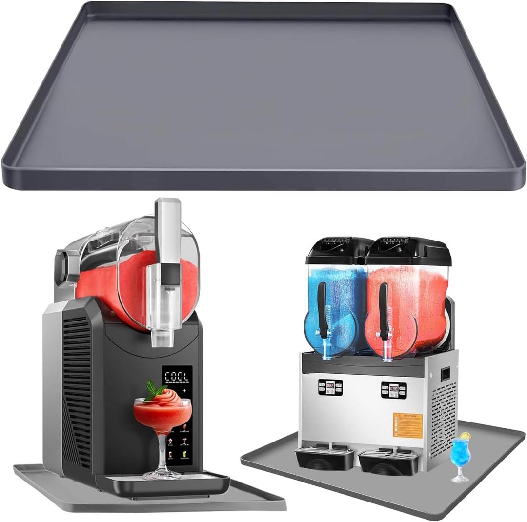 Slushie Machine Mat Margarita Machine Silicone Mat, Table Mat for Ninja Frozen Drink Maker, Slushy Machine Tray Cocktail Machine Soft Silicone Drip Pan, Non-Slip Waterproof Slush Pad 23.6''x19.7''