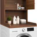 Washer Dryer Countertop with Cabinets, 2-Tier Laundry Countertop with Shelf