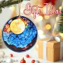 Christmas Ornaments, 2.8 Inch Ceramic Hanging Ornament, Christmas Tree Ornaments, Xmas Decorations, Holiday Decorations, Holiday Party Gifts, and Xmas Gift Ideas - Full Moon