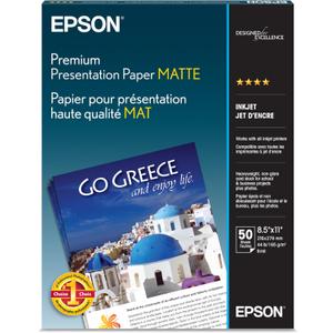 Epson Heavyweight 8.5x11 Matte Paper, 50 Sheets (S041257),