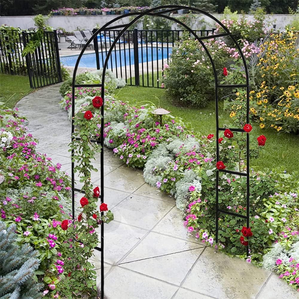 Garden Arch Trellis,Metal Pergola Arbor, Wedding Arch Flowers Frame Backdrop Stand,Garden Arch Arbor for Climbing Plant Wedding Bridal Party Decoration,Assemble Freely 2 Sizes