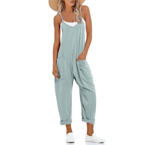 UNIANKIYA One Piece Jumpsuits for Women Casual Overalls Summer Rompers Trendy Jumpers Beach Vacation Outfits Travel Clothes S