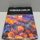 Painting Supplies Set, 49 Pieces Watercolor Painting Kit with Wooden Tabletop Easel, Includes Watercolor Paints, Brushes, Palette, Canvas Panels and Painting Pads, for Artists, Student, Adults, Kids