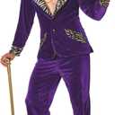 Morph Purple Pimp Costume For Men, Mens Pimp Daddy Costume, Purple Outfit for Men, Halloween Dress Up (Large)
