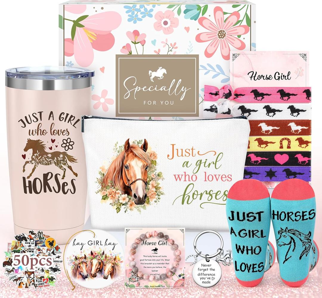 Horse Gifts for Girls Women Hobby Horse Stuff for Girl Horses Themed Gifts Accessories for Horses Lovers, Equestrian Girls, Cowgirl Gift Decoration Supplies Stuff for Equestrian Women