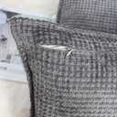 OYIMUA Set of 2 Decorative Chenille Checkered Throw Pillow Covers 16x16 Grey Neutral Farmhouse Vintage Cushion Covers Modern Boho Pillowcases for Sofa Couch Bedroom Living Room Home Decor