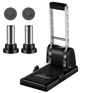 Heavy Duty 2 Hole Punch 6 Mm, 100 Sheets Punch Capacity, 3.15 Inches/ 80 mm Hole Spacing Heavy Duty Paper Puncher for School Office Home Supply, Black