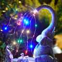 Goodeco Garden Elephant Statue Outdoor - Solar Watering Lights, Perfect for Yard, Patio, and Pathway Decor - Ideal Gardening Gifts