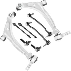 Front Lower Control Arms w/Ball Joints Sway Bar End Links Tie Rod Ends Suspension Kit for 2002-2006 Nissan Altima 2004-2008, Nissan Maxima (8PCs)