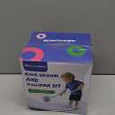 28'' Kids Mini Broom and Dustpan Set - Toddler Cleaning Toy, Toddler Household Helper, Parent-Child Interactive Play Cleaning Tool, Cute Cartoon Design, Small Safe Corner Broom (Blue Bubble)