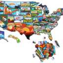 Xuhal 50 Pcs United States Map Fridge Magnets USA Souvenirs Us Individual State & Province Refrigerator Magnets Set for Travel Gift Destination of States Visited(Elegant, Become A Map)