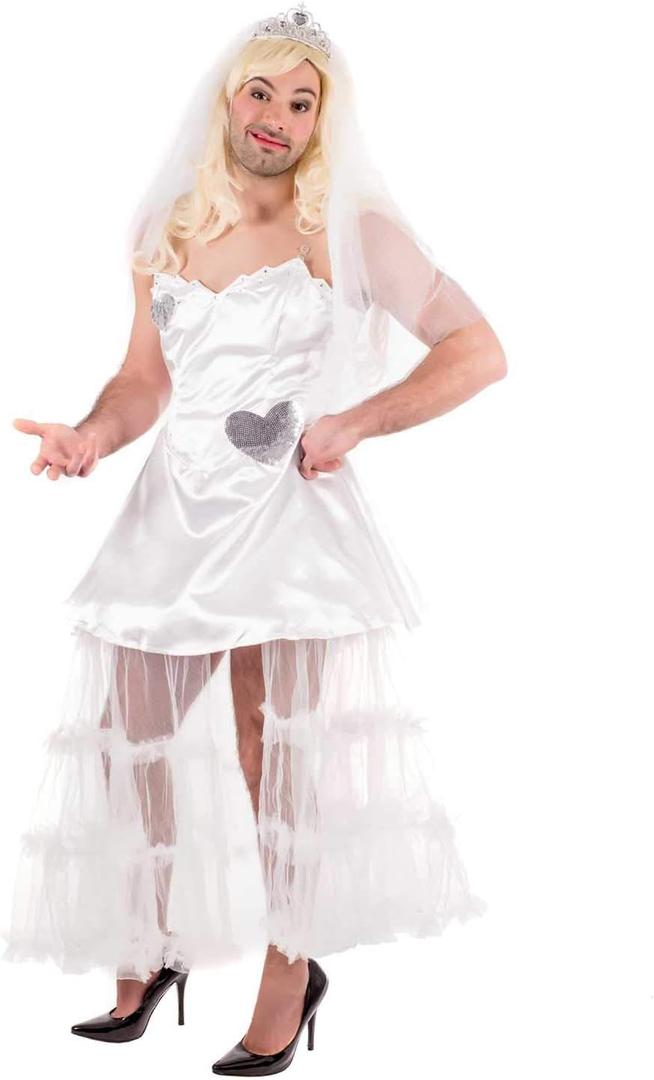 Fun Shack Bride Groom Costume - Adult Mens Wedding Dress, Funny Costume (Medium)