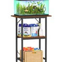 Snughome 10-20 Gallon Fish Tank Stand, Aquarium Stand 2Tier Storage Shelves, Heavy Duty Terrarium Stand for Home Office Fish Tank Shelf, 24" L x 11.81" W x 30.71" H, Rustic Brown