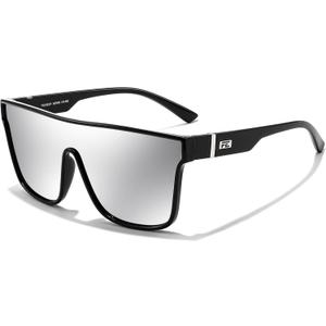 FEISEDY Sunglasses for Women Men, Fashion Mirrored Single Lens, Driving Beach Sunnies UV400 Shades B2996 (Black Frame & Silver Lens) FEISEDY Sunglasses for Women Men, Fashion Mirrored Single Lens, Driving Beach Sunnies UV400 Shades B2996 (Black Frame & Silver Lens)