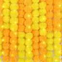 Marigold Garland with LED Lights, 5PCS 5FT Artificial Marigold Garland Indian Garlands for Decoration for Diwali, Pooja, Wedding Christmas Dcor (5Y/5O Cluster)
