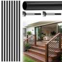 8 Pack 4.7 FT x 5/8 inch Aluminum Stair Balusters Round Horizontal Bar Baluster, 56.4inch Matte Black Hollow Stair Baluster for Indoor Indoor Outdoor Deck Railing Staircase