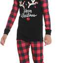 VENTELAN Family Matching Christmas Pajamas Set Holiday Santa Claus Sleepwear Xmas PJS Set for Couples and Kids (Small, Red Plaid)